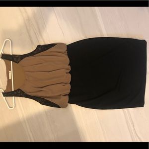 Brown and black mini dress